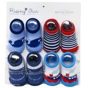 Wholesale - 4pk 0-12m GENERIC INFANT BOYS BOOTIES C/P 96, UPC: 794434453036